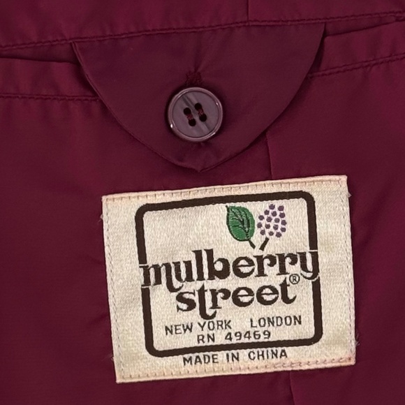 Vtg Mulberry Street Velvet Blazer Size 9/10 Wine Berry Red Holiday Party Preppy - Picture 4 of 15